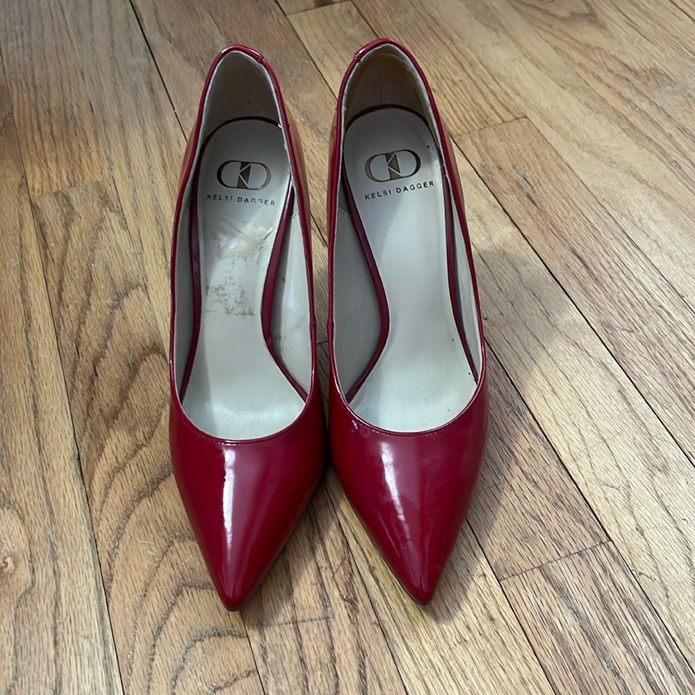 Red leather pumps EUC, worn maybe 4 times